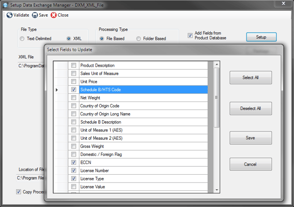 Select Data to Add to an Export Order Imported through the DXM | Shipping Solutions